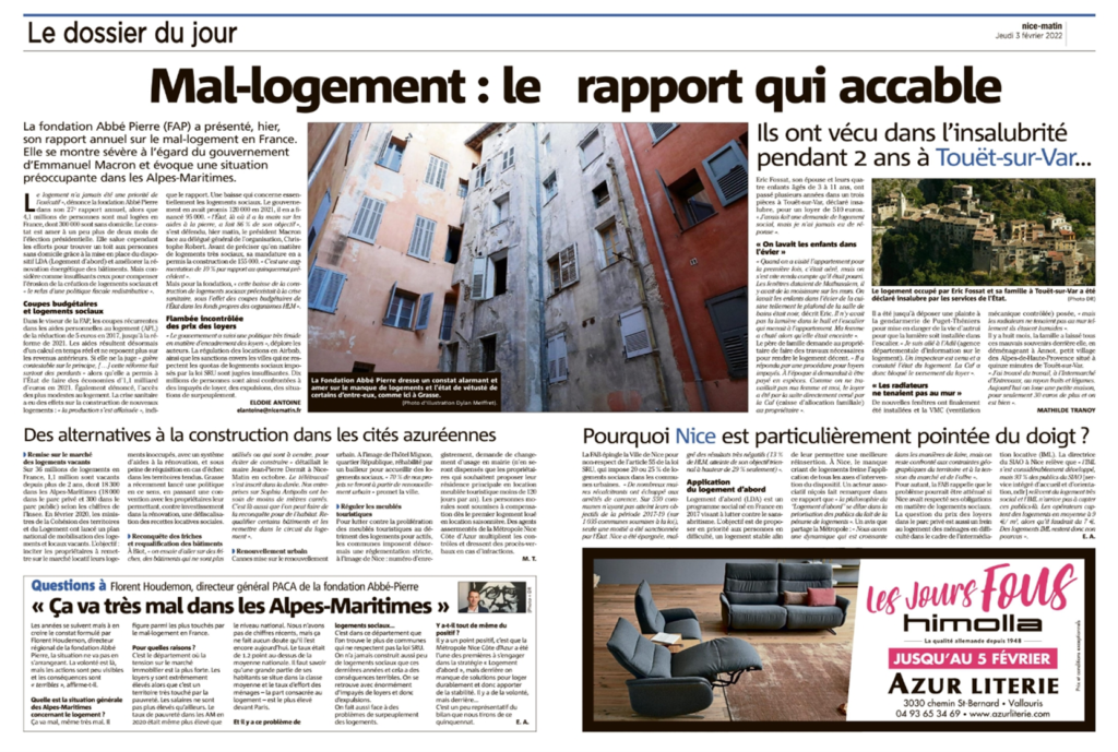 Mal-logement à Nice et dans les Alpes-Maritimes : le rapport qui accable