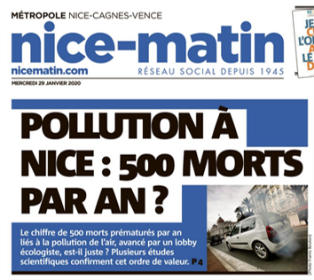 Nice-Matin Pollution à Nice 500 morts à Nice