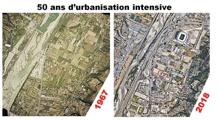 Urbanisation intensive à Nice vallée du Var